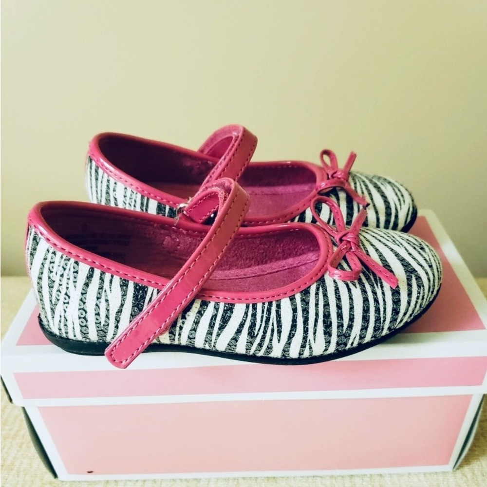 Y2K Pink Bow and Zebra Kids Shoes
